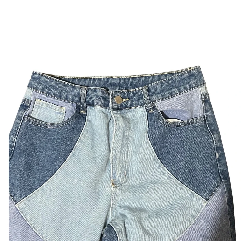 SHEIN Women's Patchwork Flare Jeans Light Wash Denim Size‎ M